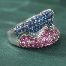An Exquisite And Luxurious Women's Ring, A Fashionable Jewelry Accessory, Suitable For Wearing On Various Occasions, And A Perfect Gift For Any Holiday. - Silver - View 4