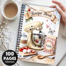 1pc Humorous Recipe Journal & Planner - A5 Spiral Bound Recipe Book, Layout Suitable For Kitchen Organization, Baking Diary, Cooking Records, Unisex Gift, Portable Meal Planning Cookbook - B - View 1