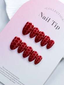 Selected 10 Pieces Of 100% Pure Handmade Gradient Blending Nail Kit, Short Almond Shaped Nail Art, Reusable Handmade Acrylic Fake Nails, Suitable For Women And Girls To Wear At Holiday Parties, Including 1 Mini Nail File And 1 Self-Adhesive Label Handmade Press On Nails - Multicolor - View 1