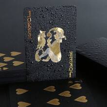 Black And Gold Playing Cards Durable Waterproof Washable PVC Playing Cards Party Tabletop Black Party Playing Cards - Black and Gold Square - View 1
