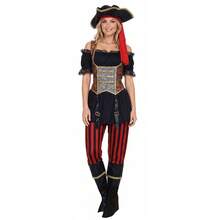 Caribbean Pirate Role Play Costume Set For Women, Captain Jack Style, Adult Halloween Party Outfit - Multicolor - View 4