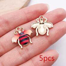 5/10pcs Colorful Bee Enamel Charms, Golden Plated Bee Insects Pendants For DIY Jewelry Making Bracelet Necklace Crafts Accessories - bee - View 16