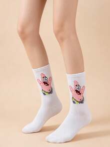 SpongeBob SquarePants 1 Pair Women's Fun Personalized Cartoon Cute Multicolor Jacquard Mid-Calf Socks,Athletic, All-Season, Suitable For Daily Wear - Multicolor - View 7