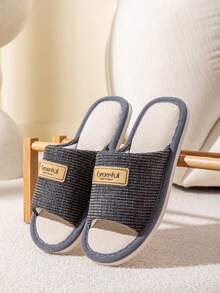 Men's Indoor Slippers, Spring/Autumn Comfortable Floor Lightweight Non-Slip Breathable Open Toe Slippers, Home Shoes, Couple Style, Suitable For All Seasons - Grey - View 3