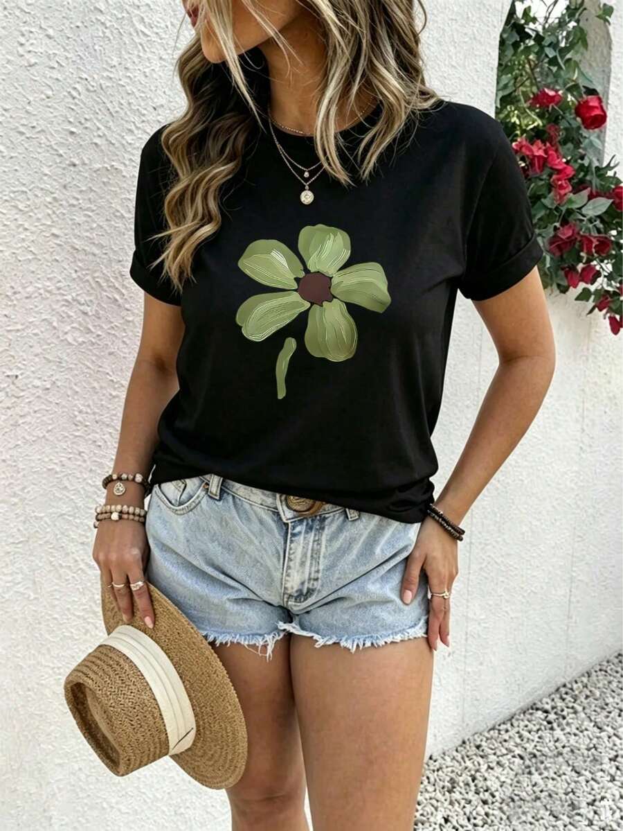 Women T-Shirts - 黑色 - 查看 1
