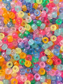 100 Packs Of Stylish Luminous Big Hole Pony Beads Pony Beads With Various Dreadlocks (random Color) - Multicolor - View 5