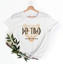 Camiseta Def Tired Pour Some Coffee On Me 2026, Camiseta Def Tired Tiger, Camiseta , Camiseta de música rock and roll, Camiseta de la banda de rock - Blanco - Ver 1