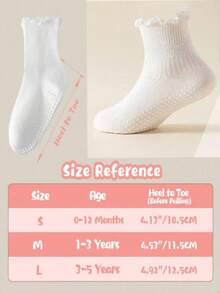 5 Pairs/1 Pair Baby Socks With Anti-Slip Dots, Loose Cuff Non-Binding Ruffle Princess Socks, Multi-Color Options For Baby Girls 0-5 Years Old - Multicolor - View 6