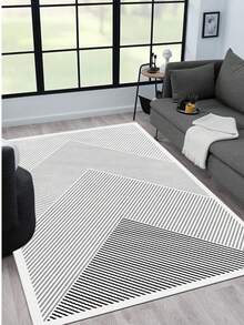 Digitally Printed Non-Slip Washable Runner And Area Rug Living Room Carpet, Modern Design | Modern, Scandinavian, Bohemian And Classic Styles | 100% Polyester - Grey - View 6
