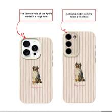 1pc TPU Material Soft Pink & White Striped Edge Cool Slogan Pattern Phone Case Compatible With IPhone 17 Pro Max/17/16 Pro Max/15/13/12/11/ S20 FE/A15/S24/A55/ Note 11/Note 12/Note 13 Pro Full Coverage Shockproof Soft Shell Protective Cover - White - View 8