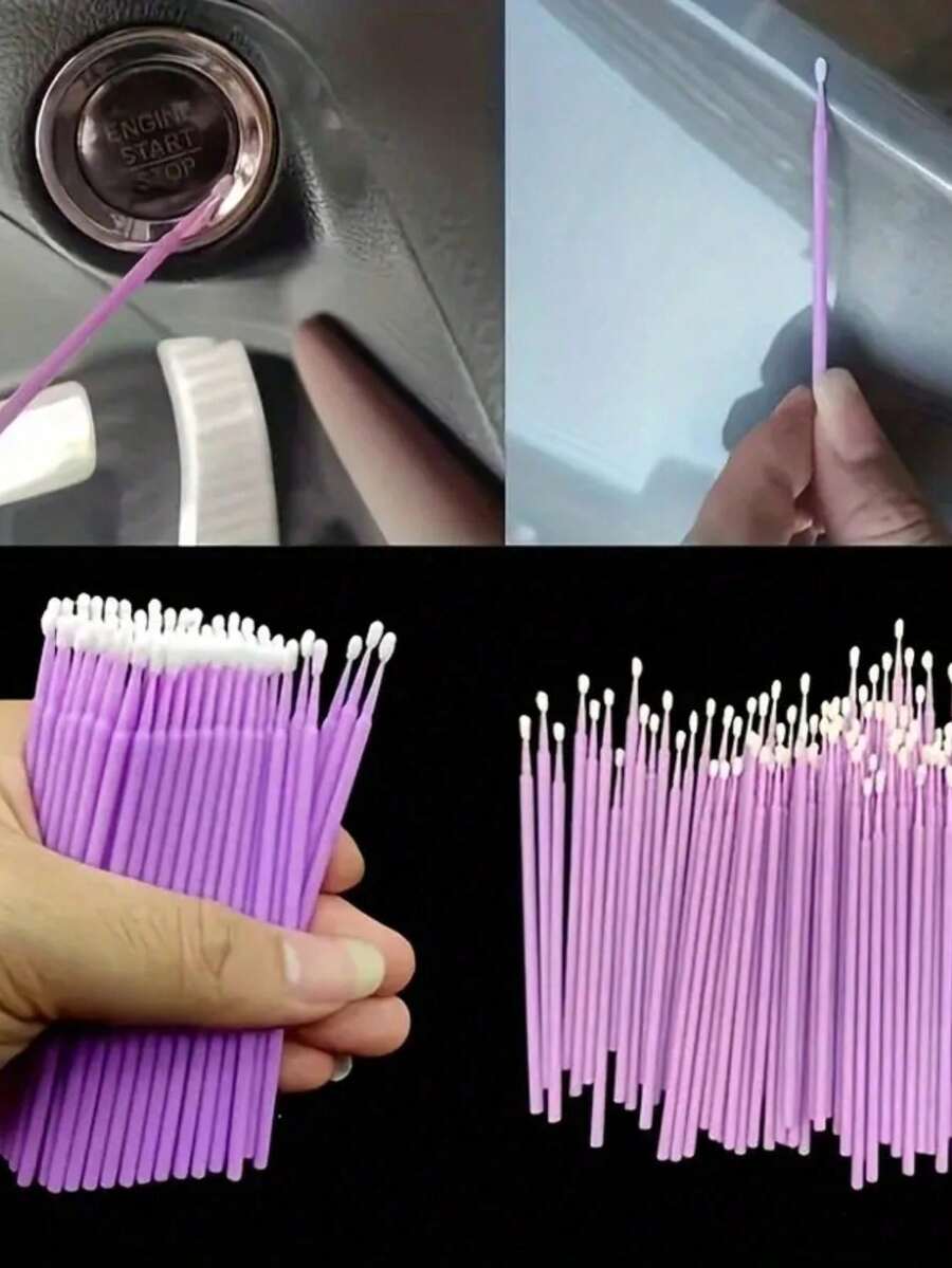 100pcs/Pack Car Detailing Brush Set – Suitable For Air Vents, Interior And Crevices