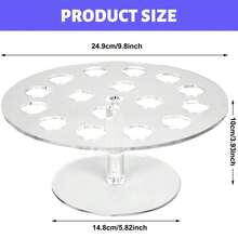 Acrylic Ice Cream Cone Rack, Single Layer 16-Hole/Double Layer 24-Hole Acrylic Waffle Cone Display Stand, Cupcake Cone Rack, Hand Roll Sushi Popcorn Rack - Perfect For Parties, Events And Dessert Bars, Birthday Parties, Weddings, Christmas, Flower-Shaped Transparent Food Display Stand - Multicolor - View 3