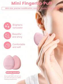 45pcs Makeup Brush Set, Mixed Makeup Beauty Tools, Including: 20 Makeup Brushes, 1 Makeup Bag, 5 , 5 Powder Puffs, 5 Mini , 5 Mini Finger Puffs, 1 Headband, 2 Wristbands, 1 Cleaning Tool - Pink - View 9
