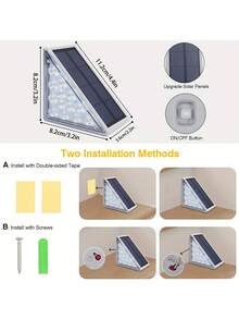 2/6pcs Outdoor Triangular Solar Step Lights, 13 LED IP65 Waterproof Solar Stair & Landscape Lights, Decorative Ambient Lighting For Yard, Villa, Balcony, Garden, Stairs, Street And Other Outdoor Scenes - Multicolor - View 3