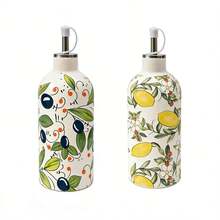 1/2pcs 14.5oz Rustic Ceramic Olive Oil Dispenser Bottle, Kitchen Olive Oil Container With Stainless Steel Spout, Ceramic Oil Bottle With Handle, Anti-Drip Cooking Oil Bottle - View 13