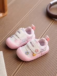 1雙幼兒嬰兒鞋，嬰兒走路鞋，軟底，春秋款，女童 - 粉色 - 查看 2