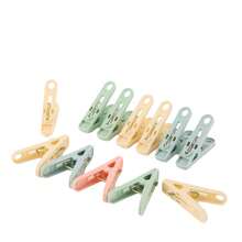 1/3/5/15/25/30pcs Clothes Clips With Storage Basket (Please Confirm Size Before Purchase), Waterproof, Strong Grip, Very Practical, Suitable For Drying Various Clothes, Decorating Photos, Celebrity Stickers, Etc. 30pcs Small Windproof Plastic Clothes Clips, Suitable For Underwear And Socks Multi-Functional Storage Basket. - Multicolor - View 8