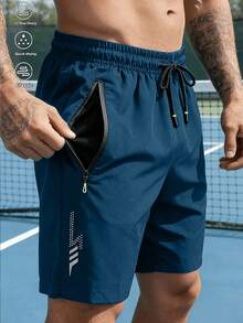Men's Fashion Cool Casual Summer Lightning Shorts, Beach Swim Trunks, Dual Side Zipper Pockets, Comfortable Fabric Sports - Lake Blue - View 3