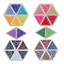 YONGNING 3mm 4mm 5mm AB 樹脂非熱燙水鑽 平底塑料水晶鑽石 大包裝 DIY 用 - 5mm 1100pcs - 查看 3