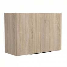 Miroytengo Conjunto de muebles cocina Arko Roble Áspero y Negro con módulos: 3 cajones, horno 60 cm, 2 puertas, 2 módulos aéreos 80 y 60 cm ancho con estantes internos. Almacenamiento Cocina 60x86x60 cm. - Negro - Madera claro - Ver 5
