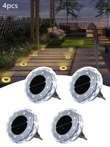 8 LED Beads Diamond Solar Ground Lights, 4/8/12pcs Optional, Durable Waterproof Solar Lawn Lights, Dual-Color Light Design, Suitable For Yard, Villa, Sidewalk, Driveway, Outdoor Path And Ground Lighting Layout Decorative Lights - Multicolor - View 10