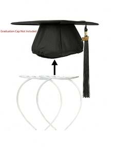 1pc Durable Non-Slip Elastic Graduation Cap Headband, Suitable For Students And Women, Black, Best Birthday Gift (Graduation Cap Not Included) - Multicolor - View 6