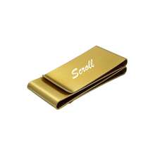 Brushed Black Stainless Steel Money Clip, 60x26x12mm Slim Metal Cash Card Holder, Portable Pocket Accessory For Daily & Business Use Ready To Ship - Gold - View 5
