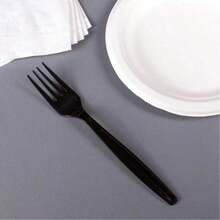 Black Disposable Plastic Forks 100 Count Extra Heavy Duty Heat Resistant Solid Durable For Party Supply Weddings Everyday Use Premium Bulk Heavy Duty Plastic Forks For All Events - Default - View 7