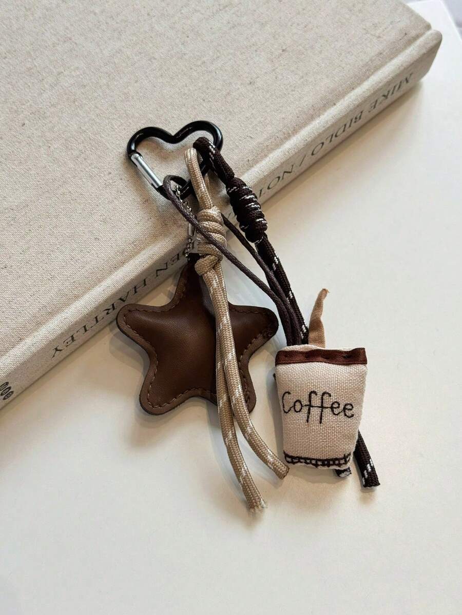 Charm/Colgante de bolso con nudo de estrella de café único y de moda, llavero portátil de viaje, ligero y duradero, estilo adecuado para el hogar, uso al aire libre y uso diario en verano - Multicolor - Ver 1