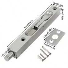 2 Packs 6" Door Bolt Lock Flush Bolt Latch Lock Concealed Door Security - A - View 3