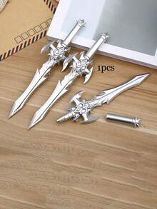 Creative Sword Shaped Gel Pen, Cool Fantasy Weapon Style Ballpoint Pen, 0.5mm Black Ink Writing Pen For Students & Office, Back To School - Multicolor - View 13