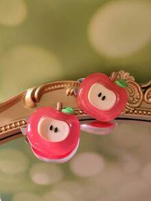 1PC/2PCS Apple Button Covers, Shirts Button Cover Clip On Button Covers Fashion Crystal Cufflinks Cover - Red - View 3