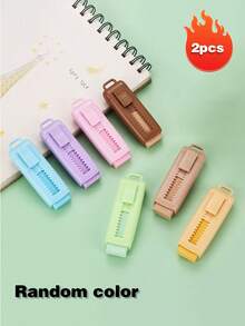 4pcs Vibrant Macaron Color Retractable Erasers - Creative Cartoon Design, Durable Rectangular Shape, Smooth Sliding, Ideal For Learning & Office Stationery, Multiple Colors Available, Suitable For School Supplies And Back To School Season - Multicolor - View 23