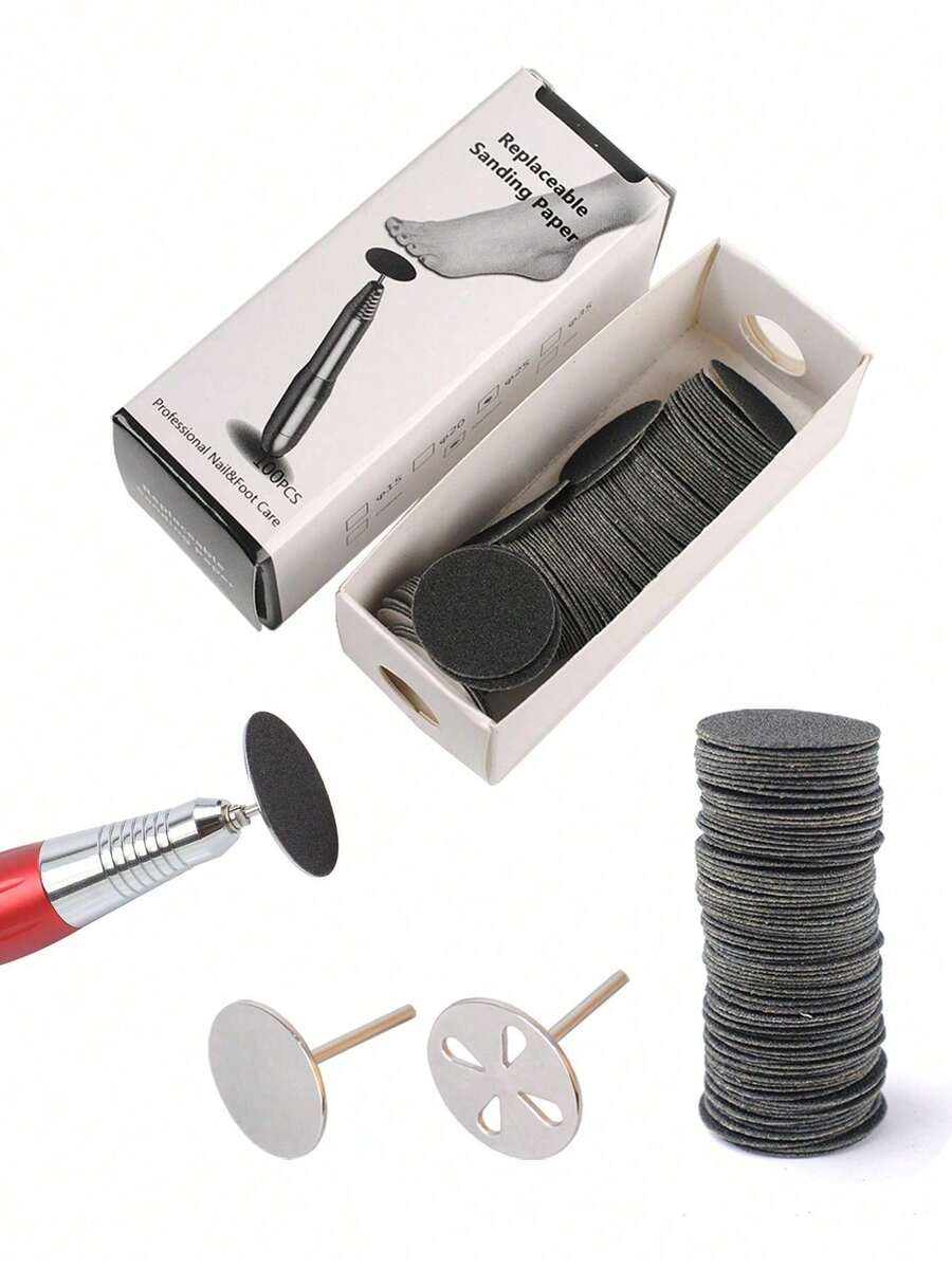 10pcs Foot Scrubbing File Replacement Sandpaper Sheets, Easy To Remove Calluses And Dead Skin - Black - View 1