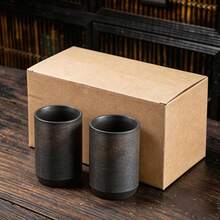 300ml High-Aesthetic Ceramic Coffee Cup, Straight-Body Tea Cup Water Cup Tumbler, Vintage Coffee Cup, Minimalist Premium, Comfortable Grip, Rounded Rim, Creative Hotel Homestay Mouthwash Cup Tableware Coarse Ceramic Tea Water Cup - Multicolor - View 13