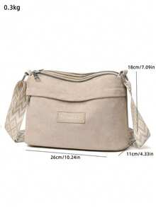 Dedoo Women's Soft Material Crossbody Bag, Middle-Aged Women's Shoulder Bag, Spring/Autumn New Design - Khaki - View 3