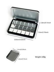 Caja de almacenamiento con espejo magnético extraíble, bandeja de almacenamiento para gel de arte de uñas, caja de almacenamiento para gel de estampado, caja de hierro con múltiples compartimentos para mezclar pintura acuarela - Multicolor - Ver 8