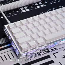 132 Keys Pure White Side-Printed Keycaps, PBT Material, Cherry Height, Minimalist Style, Compatible With Cherry/Gateron MX Switches, High Quality, Wear-Resistant, Non-Fading, Non-Oily - View 3