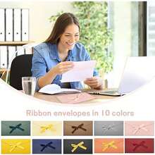 20pcs Colorful Envelopes, Creative Premium European Style Envelopes With Bow, Thickened Pearl Paper, Long Envelopes - Regular Model - View 5