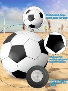 Summer Outdoor Giant Inflatable Soccer Ball, Thickened Durable PVC Beach Float Ball, Leak-Proof And Pressure-Resistant, Suitable For Adults Beach, Swimming Pool And Backyard Group Gatherings Leisure Games - Multicolor - View 6