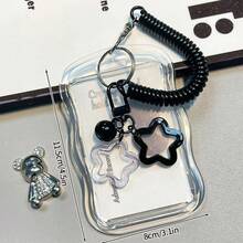 Photocard Storage Album, 3-Inch Photo Album, Idol Merchandise, Keychain With Screen Protector, Small Card Collection Album. - Rose Red - View 1