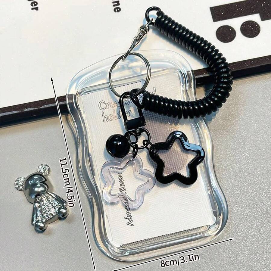 Photocard Storage Album, 3-Inch Photo Album, Idol Merchandise, Keychain With Screen Protector, Small Card Collection Album. - Rose Red - View 1
