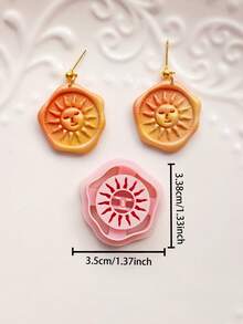 Celestial Sun & Moon Clay Cutter Mold Set, Polymer Clay Earring Making Tools, DIY Jewelry Craft Supplies, PLA Pottery Mold - Sun - View 10