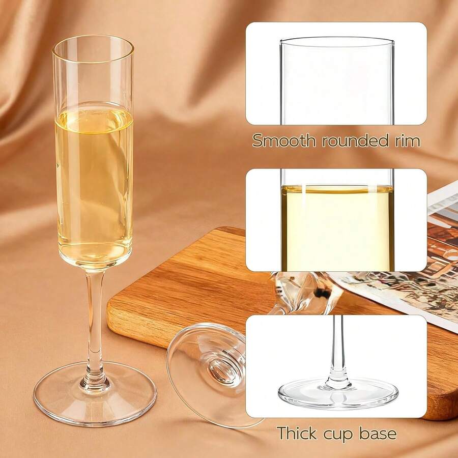 8 pezzi Eleganti Bicchieri da Vino Scanalati di Lusso, Adatti per Bevande Frizzanti, Perfetti per Grandi Banchetti Formali, Ricevimenti di Matrimonio, Cene Aziendali Annuali, Feste di Natale, Feste di Compleanno di Lusso, Addii al Celibato e Serate Romantiche Intime - Multicolore - Visualizzare 1