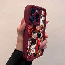 Collage de baloncesto rojo de Rukawa Kaedefunda de teléfono Fundas compatibles con ,Apple,VIVO,OPPO,,, y Honor.Fabricadas en silicona TPU,ofrecen protección contra golpes y caídas. - Rojo - Ver 4