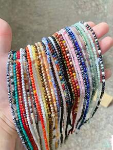 2mm Diy Jewelry Stone Beads Rondelle Natural Round Beads For Jewelry Making Beads Jewelry Making Decorative Beads - Multicolor - View 4