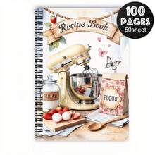 1pc Humorous Recipe Journal & Planner - A5 Spiral Bound Recipe Book, Layout Suitable For Kitchen Organization, Baking Diary, Cooking Records, Unisex Gift, Portable Meal Planning Cookbook - B - View 3