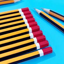 1/5/10pcs Pre-Sharpened HB Wooden Pencils, Classic Yellow Drawing Pencils With Red Decorative Tip. Ideal Student Stationery For Writing, Sketching, Art & Office. Back-To-School Classroom Supplies. - Multicolor - View 7