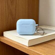 Funda protectora de silicona de unicolor para AirPods Pro 3, 4ª generación, funda protectora minimalista, 1ª/2ª generación 3ª generación Pro 2 funda protectora de silicona, con gancho redondo - Gris Oscuro - Ver 6