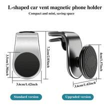 L-Shaped Magnetic Car Phone Holder, Strong Magnetic Air Vent Mount, Universal Phone Navigation Bracket - Multicolor - View 2